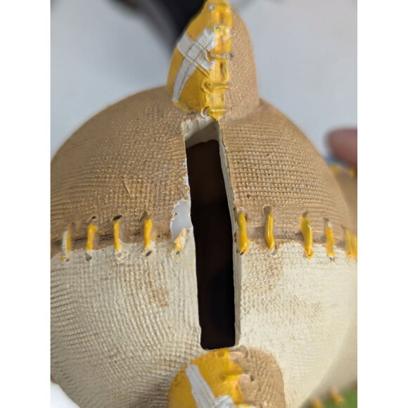 Patchwork-Look Cat Coin Bank With Slot & Stitch Detail Beige Green Blue Yellow R - Picture 5 of 8